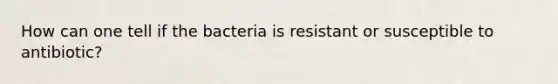 How can one tell if the bacteria is resistant or susceptible to antibiotic?