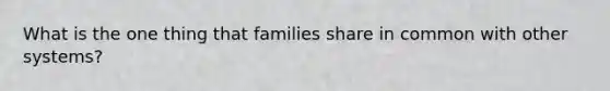 What is the one thing that families share in common with other systems?