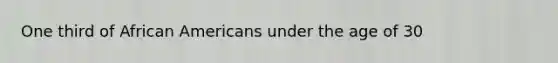 One third of African Americans under the age of 30