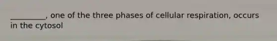 _________, one of the three phases of cellular respiration, occurs in the cytosol