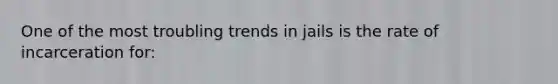 One of the most troubling trends in jails is the rate of incarceration for: