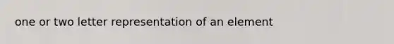 one or two letter representation of an element