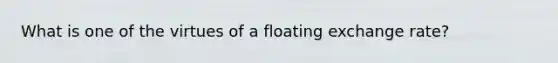 What is one of the virtues of a floating exchange rate?