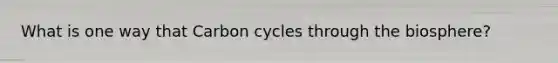 What is one way that Carbon cycles through the biosphere?