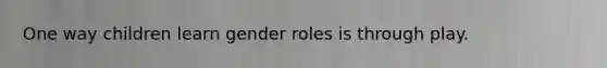 One way children learn gender roles is through play.