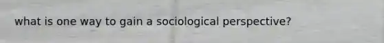 what is one way to gain a sociological perspective?