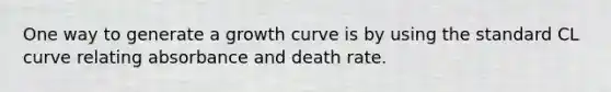 One way to generate a growth curve is by using the standard CL curve relating absorbance and death rate.