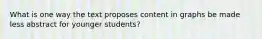 What is one way the text proposes content in graphs be made less abstract for younger students?