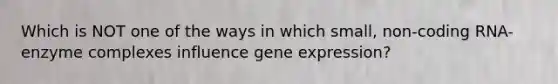 Which is NOT one of the ways in which small, non-coding RNA-enzyme complexes influence gene expression?