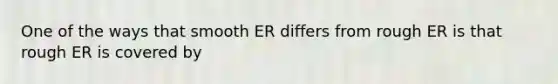 One of the ways that smooth ER differs from rough ER is that rough ER is covered by