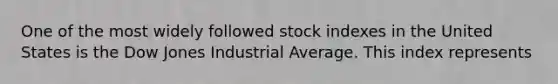 One of the most widely followed stock indexes in the United States is the Dow Jones Industrial Average. This index represents