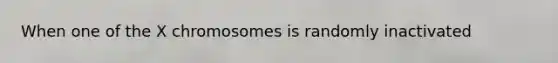 When one of the X chromosomes is randomly inactivated