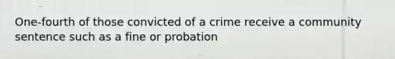 One-fourth of those convicted of a crime receive a community sentence such as a fine or probation