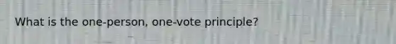 What is the one-person, one-vote principle?