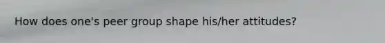 How does one's peer group shape his/her attitudes?