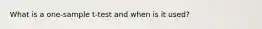 What is a one-sample t-test and when is it used?