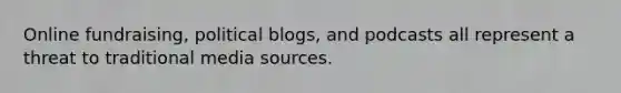 Online fundraising, political blogs, and podcasts all represent a threat to traditional media sources.