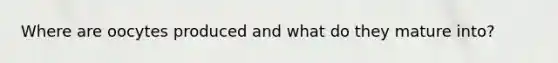 Where are oocytes produced and what do they mature into?