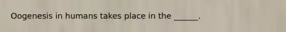 Oogenesis in humans takes place in the ______.