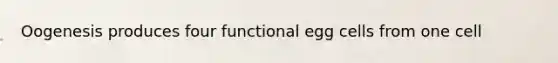 Oogenesis produces four functional egg cells from one cell