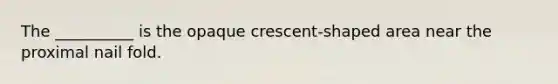 The __________ is the opaque crescent-shaped area near the proximal nail fold.