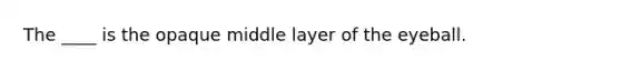 The ____ is the opaque middle layer of the eyeball.