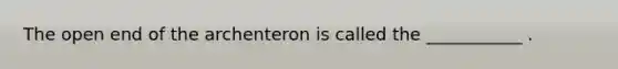 The open end of the archenteron is called the ___________ .