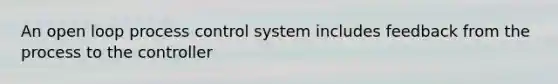 An open loop process control system includes feedback from the process to the controller