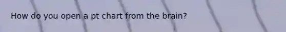 How do you open a pt chart from the brain?