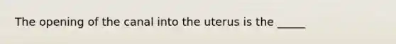 The opening of the canal into the uterus is the _____