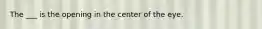 The ___ is the opening in the center of the eye.