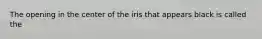 The opening in the center of the iris that appears black is called the