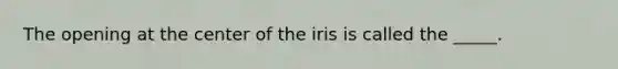 The opening at the center of the iris is called the _____.