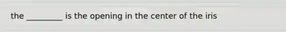 the _________ is the opening in the center of the iris