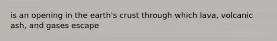 is an opening in the earth's crust through which lava, volcanic ash, and gases escape