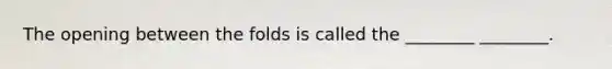 The opening between the folds is called the ________ ________.