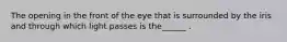 The opening in the front of the eye that is surrounded by the iris and through which light passes is the______ .