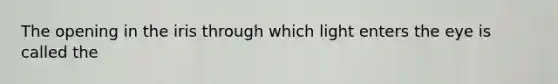 The opening in the iris through which light enters the eye is called the