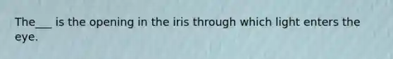 The___ is the opening in the iris through which light enters the eye.