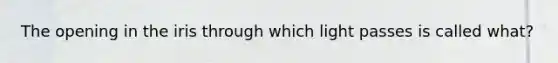 The opening in the iris through which light passes is called what?