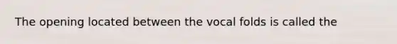 The opening located between the vocal folds is called the