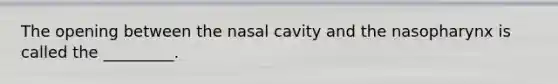 The opening between the nasal cavity and the nasopharynx is called the _________.