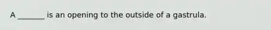 A _______ is an opening to the outside of a gastrula.