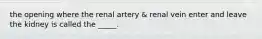 the opening where the renal artery & renal vein enter and leave the kidney is called the _____.