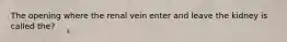 The opening where the renal vein enter and leave the kidney is called the?