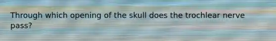 Through which opening of the skull does the trochlear nerve pass?