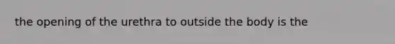 the opening of the urethra to outside the body is the