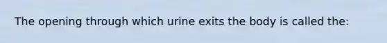 The opening through which urine exits the body is called the: