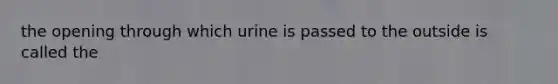 the opening through which urine is passed to the outside is called the