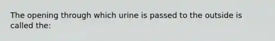 The opening through which urine is passed to the outside is called the: